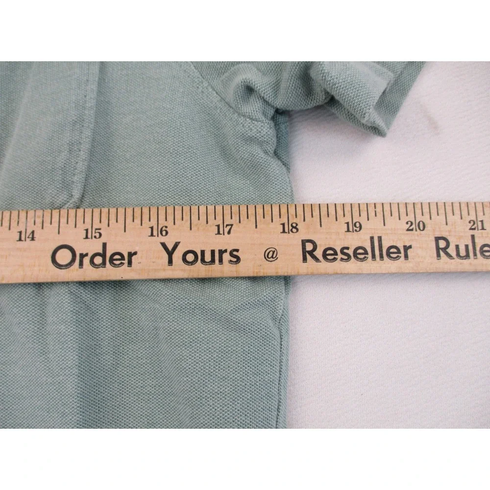 Banana Republic Polo Shirt Mens S Green Pique Cotton Short Sleeve Chest Pocket